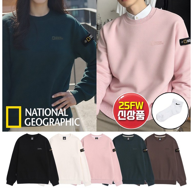 내셔널지오그래픽 맨투맨 폴리카터 25NEW 남성 여성 긴팔 기모 티셔츠