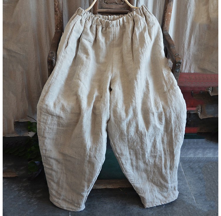 하마마스 린넨 여성누빔바지 여자솜바지 누비옷 겨울 50 60대여성의류 중년 엄마옷