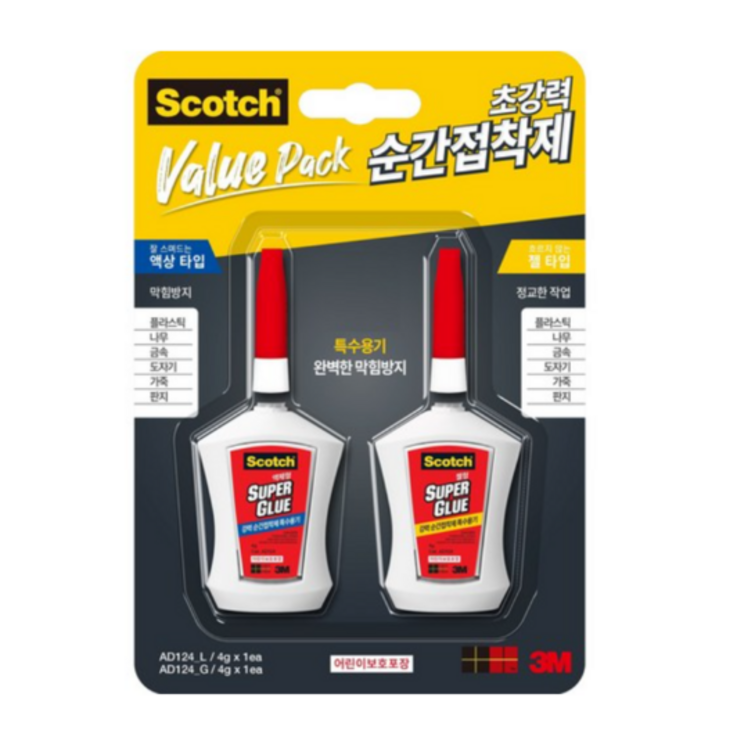 3M 스카치 접착제 멀티팩 액상형 젤형, 1개 3M 스카치 접착제 멀티팩 액상형 젤형, 1개