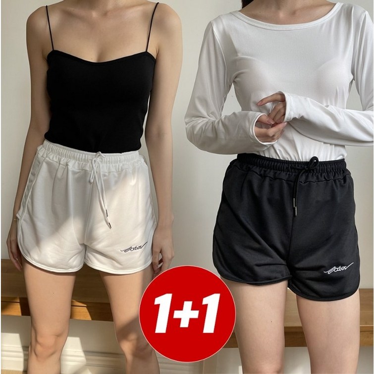 코마드 여성 기본 밴딩 트레이닝 반바지 2P R1220 코마드 여성 기본 밴딩 트레이닝 반바지 2P R1220